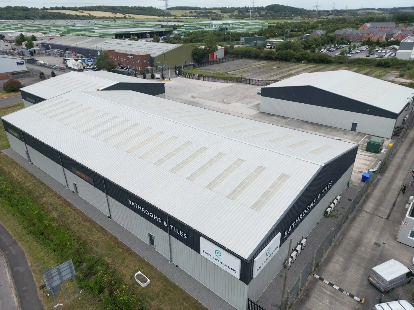 Completed roof and elevations, trade counter frontage