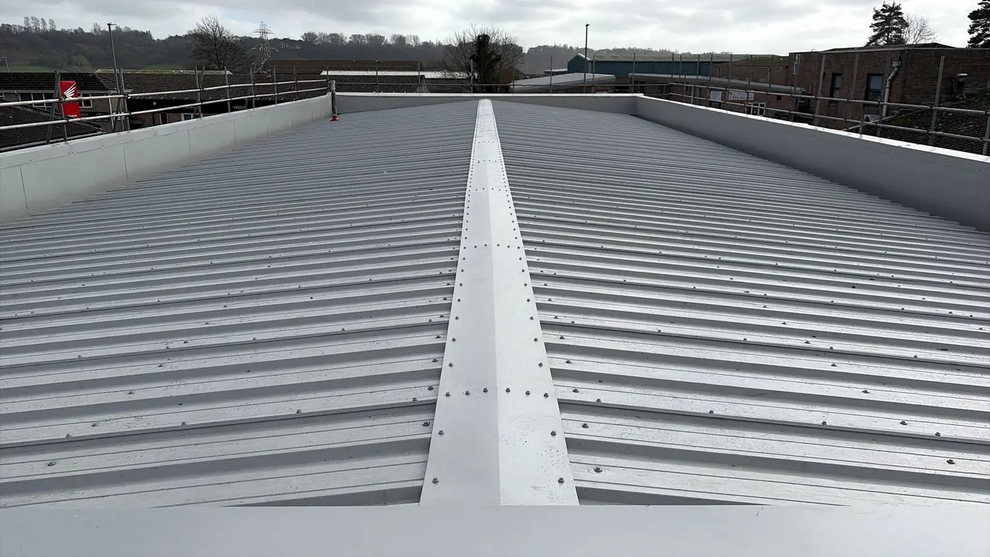 Ridge detail on the new composite roof